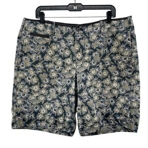 Gap Mens Shorts 38 Y2K Floral Cotton Canvas Shorts Blue Grey Vacay